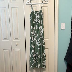 Green Floral Maxi Dress